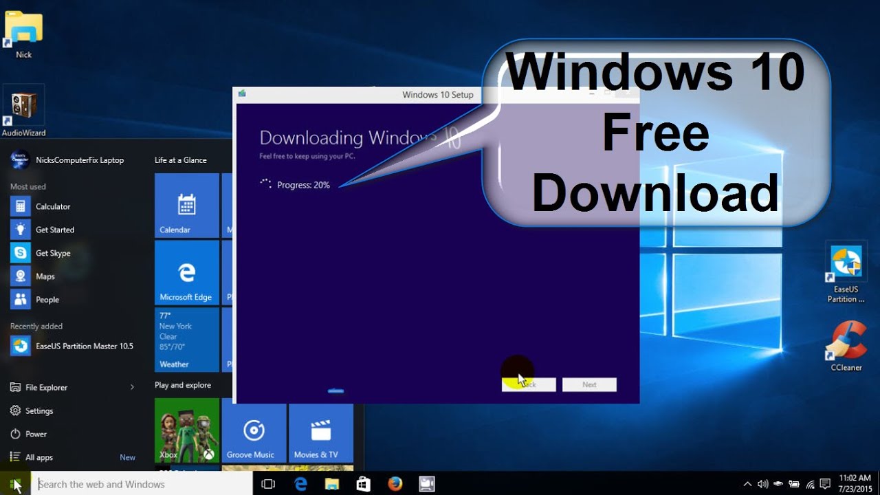 get into pc windows 10 free download